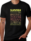 Summer Vacation Graphic Tee - Black