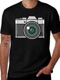 Camera Graphic T-Shirt - Black Crew Neck Tee