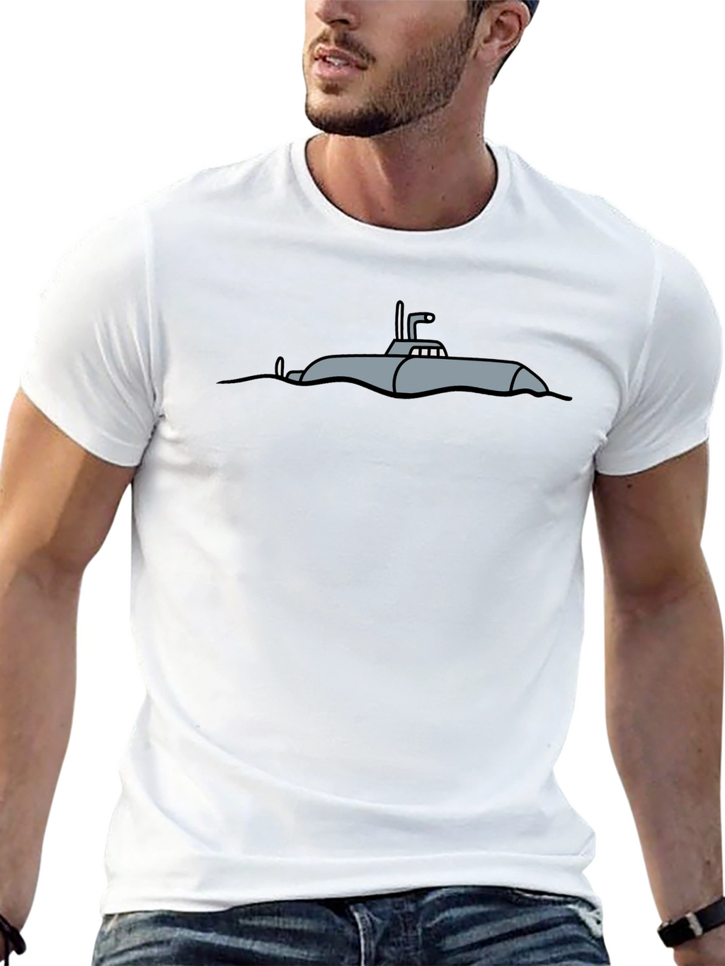 Submarine Graphic Tee - Casual Black T-Shirt