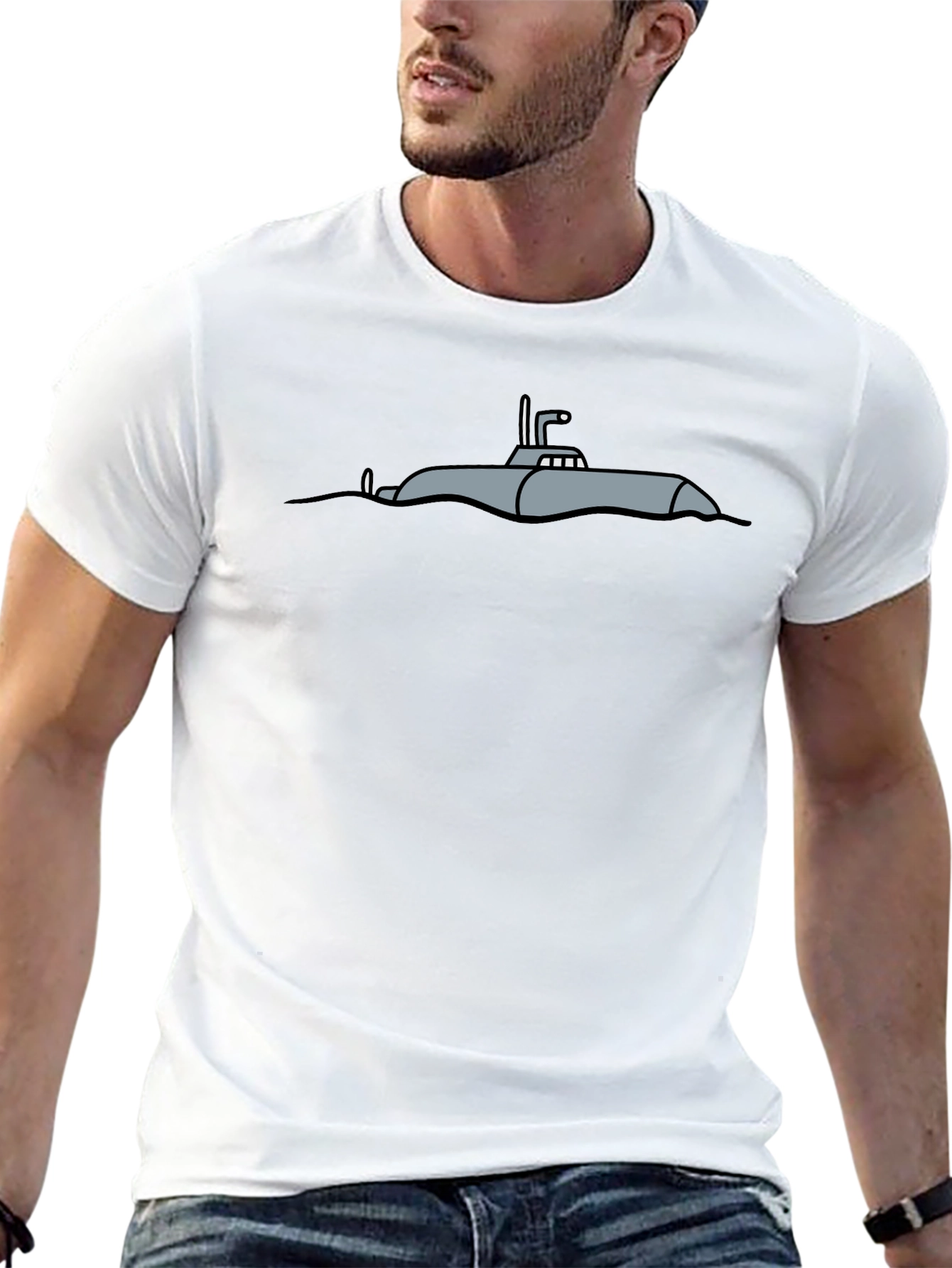 Submarine Graphic Tee - Casual Black T-Shirt