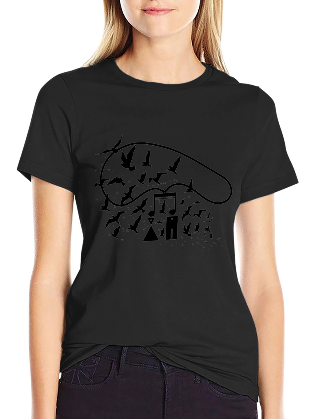 Abstract Music Bird T-Shirt