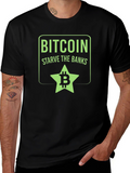 Bitcoin Starve the Banks Graphic T-Shirt