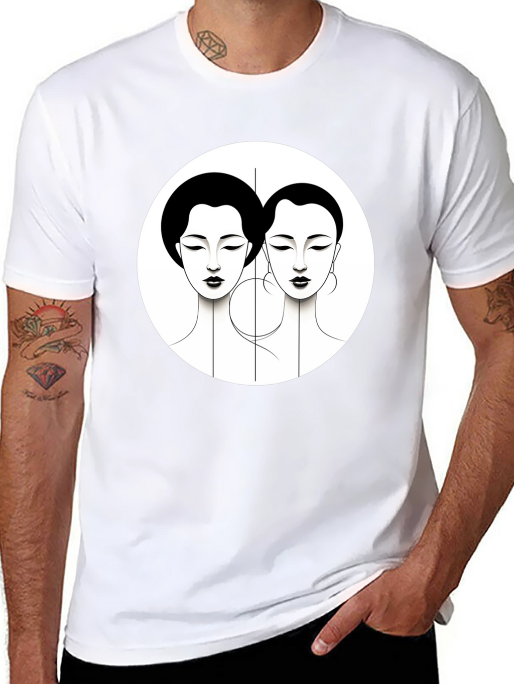 Art Deco Ladies Graphic Tee - Black Unisex T-Shirt