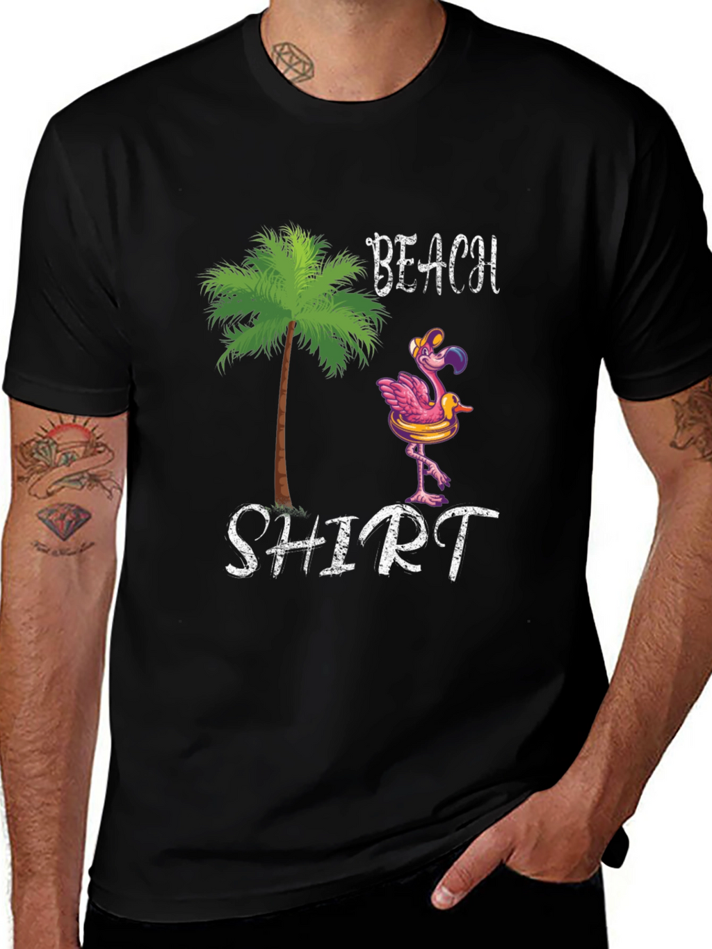 Beach Shirt Flamingo Palm Tree T-Shirt