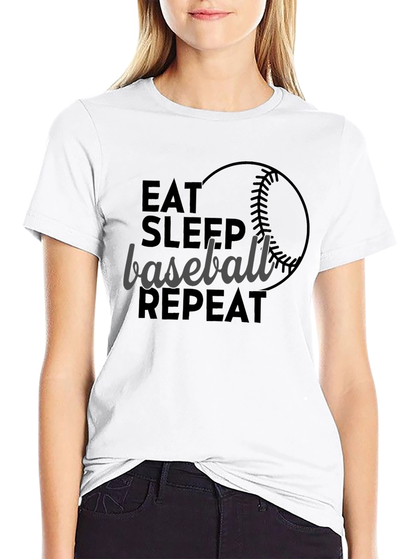 Eat Sleep Baseball Repeat Graphic Tee