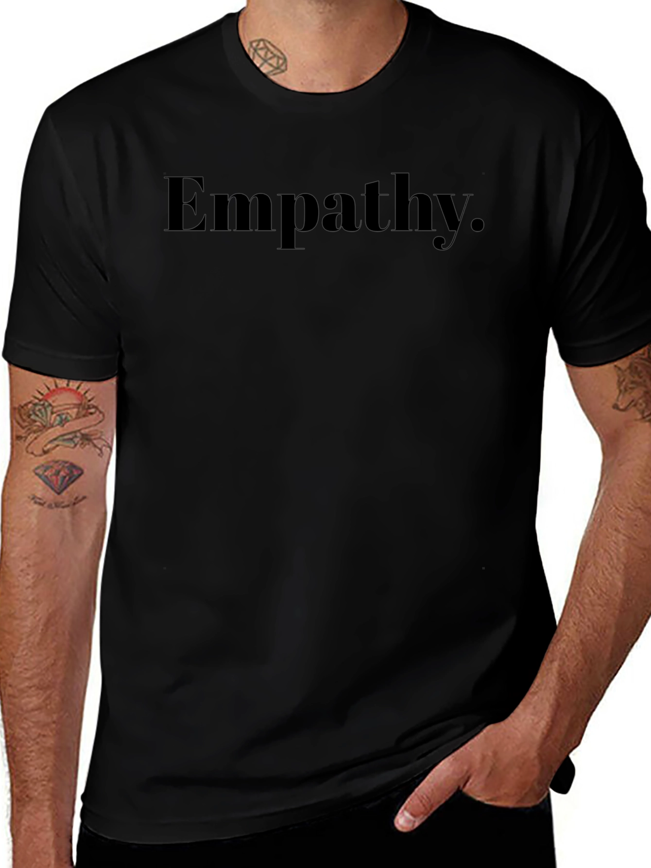 Empathy T-Shirt - Black Short Sleeve Crew Neck Tee