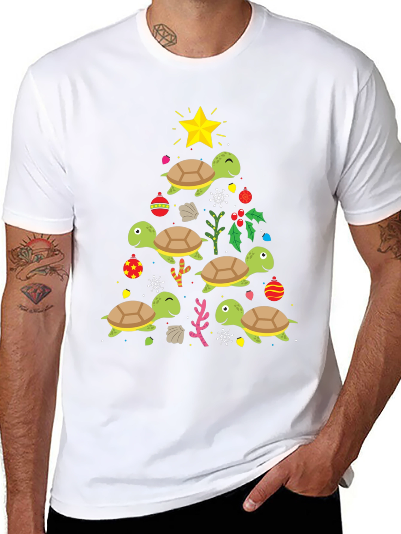 Festive Turtle Christmas Tree T-Shirt