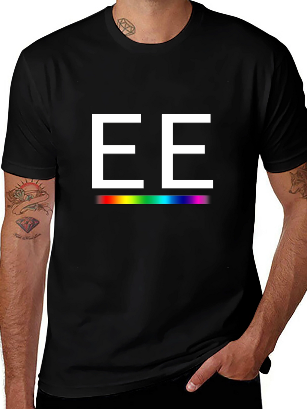 EE Rainbow Line Graphic T-Shirt