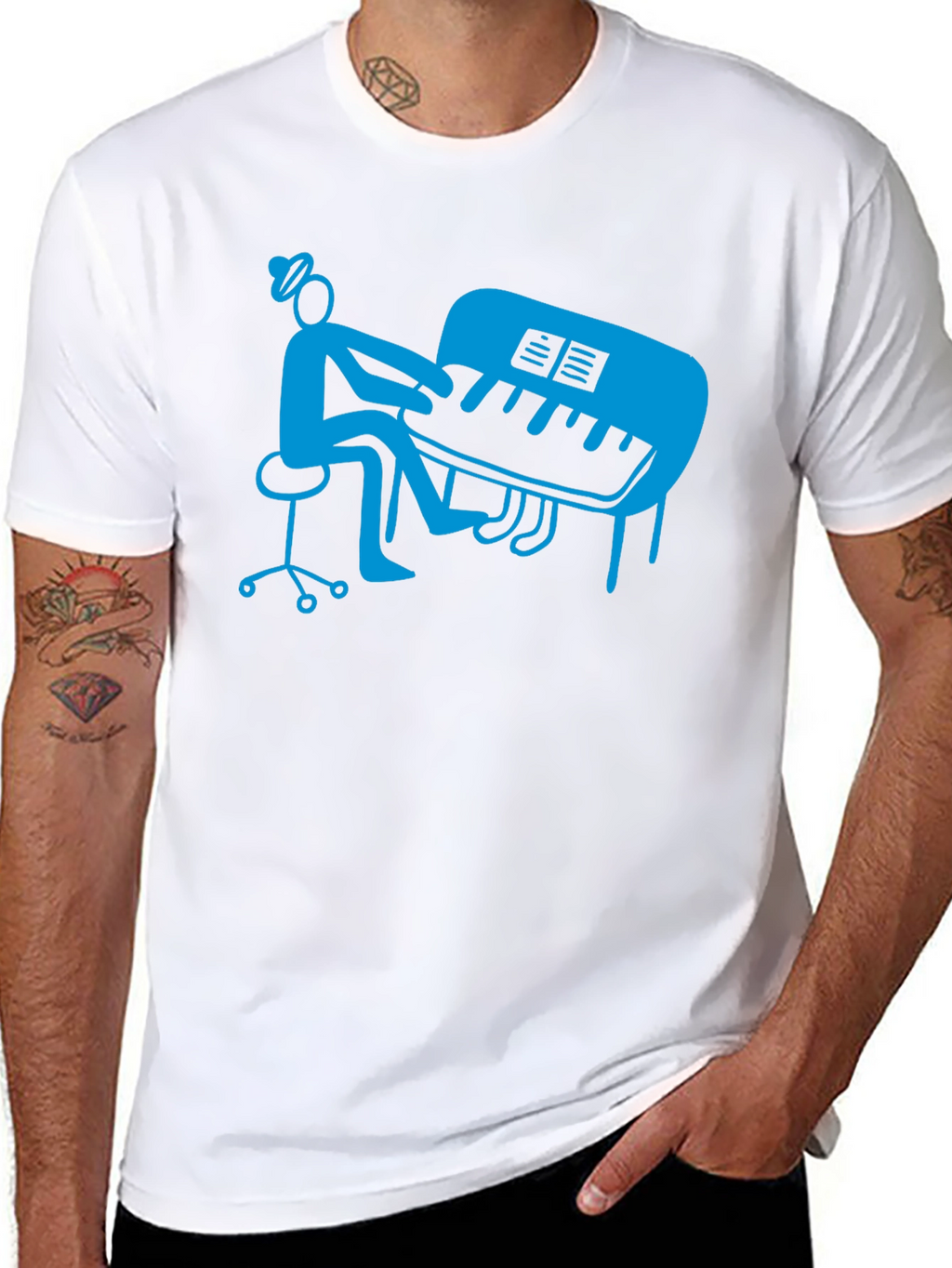 Piano Player Graphic T-Shirt - Stylish Musician Tee