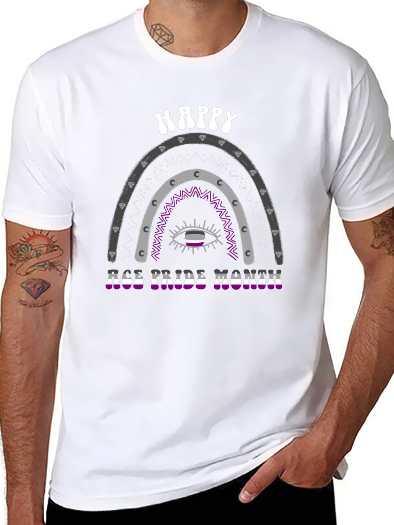Asexual Pride Month Rainbow Graphic Tee