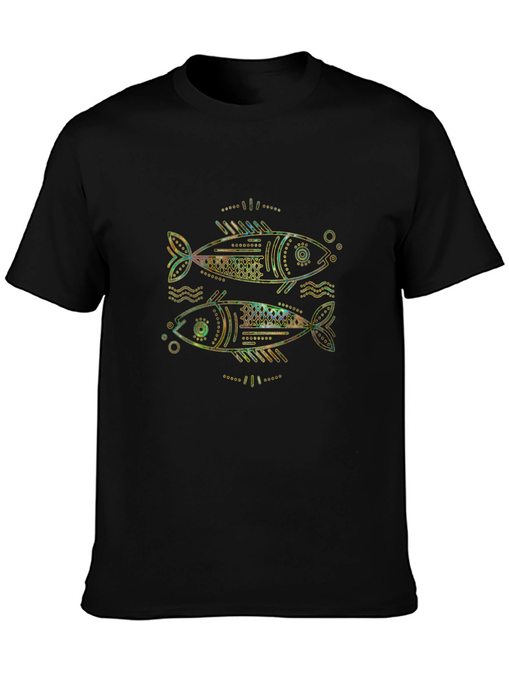 Two Fish Graphic T-Shirt - Unisex Black Tee