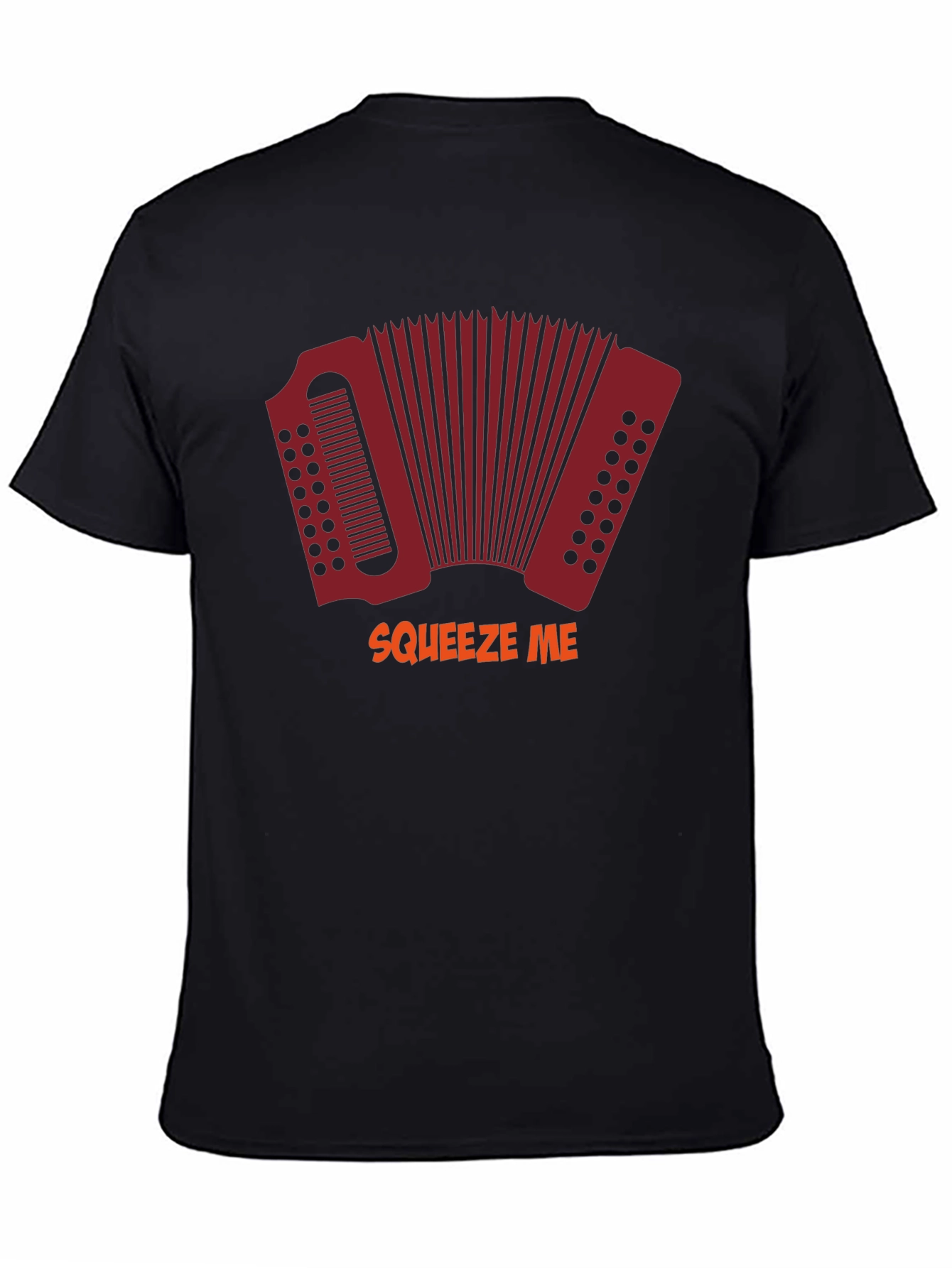 Squeeze Me Accordion Graphic Tee - Black Cotton T-Shirt