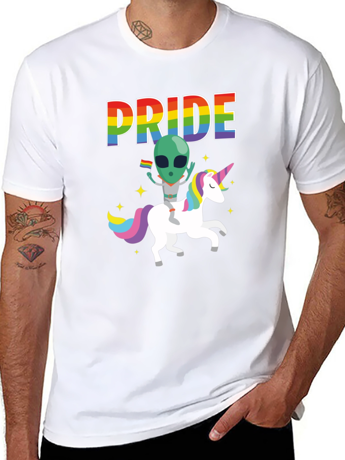 Pride Alien Unicorn Graphic Tee