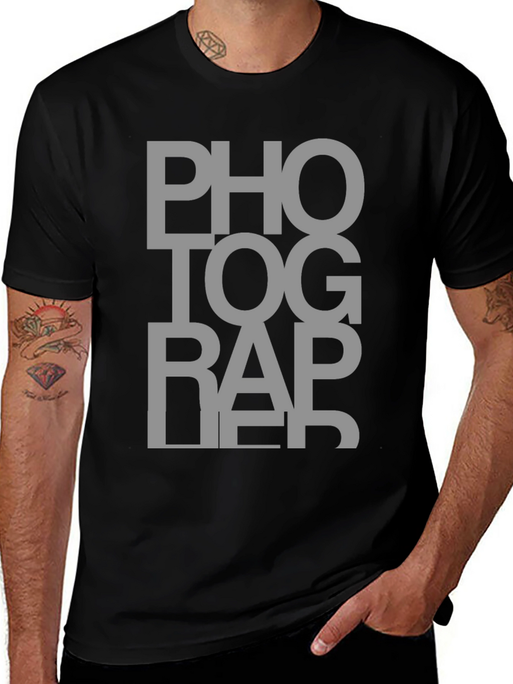 Photographer Tee - Black Cotton Graphic T-Shirt