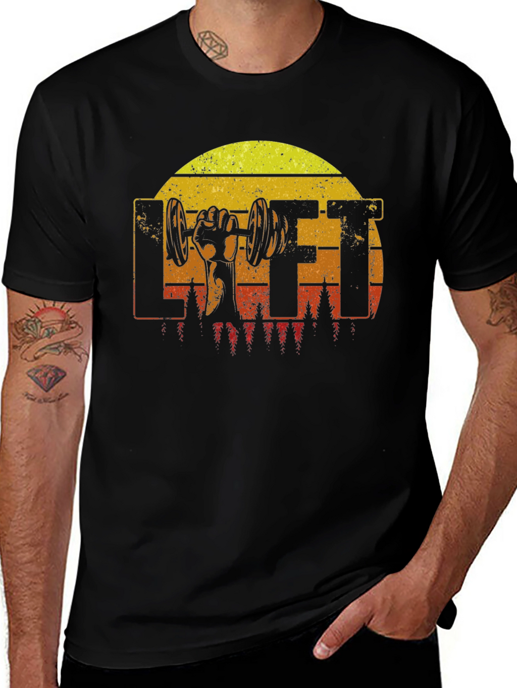Retro LIFT T-Shirt - Gym Workout Design