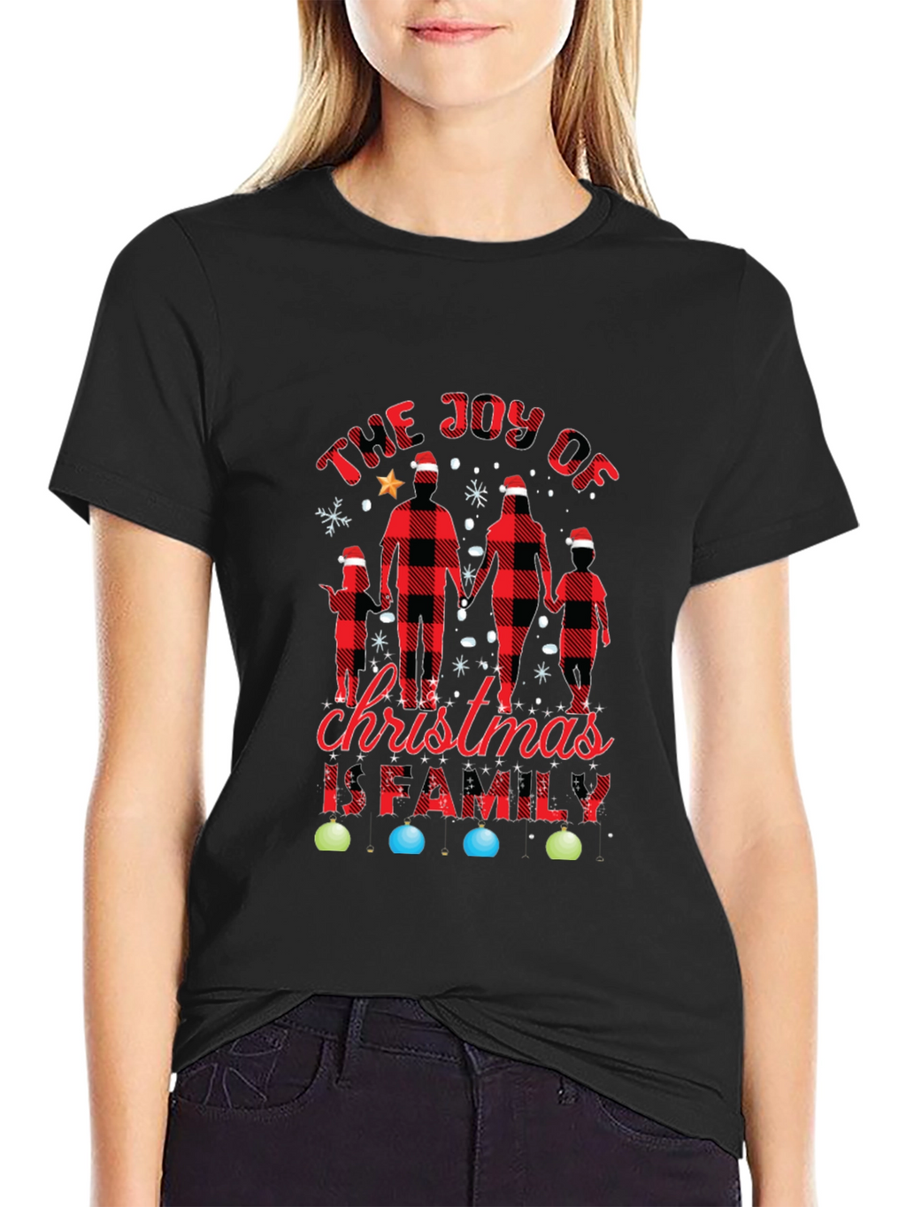 Joy of Christmas Family Plaid Tee
