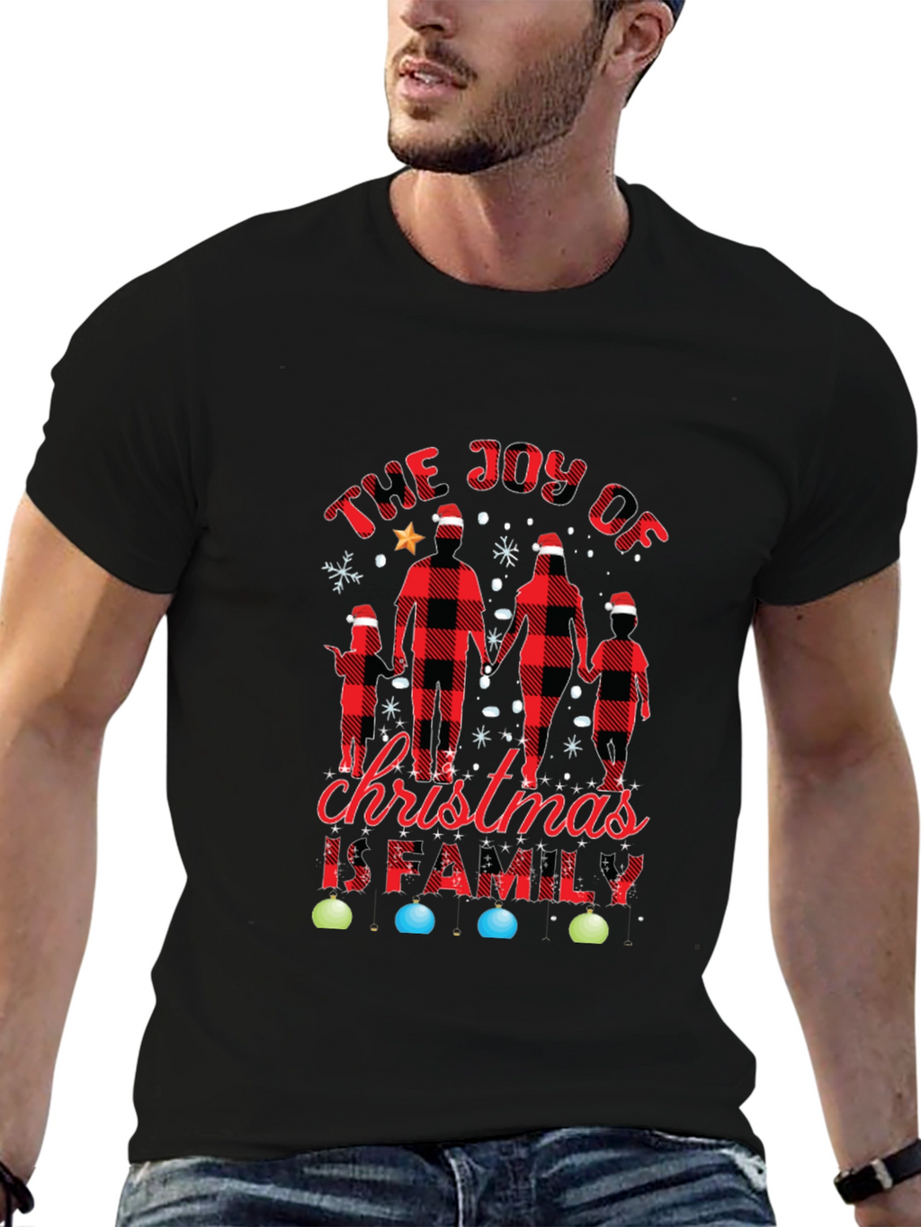Joy of Christmas Family Plaid Tee