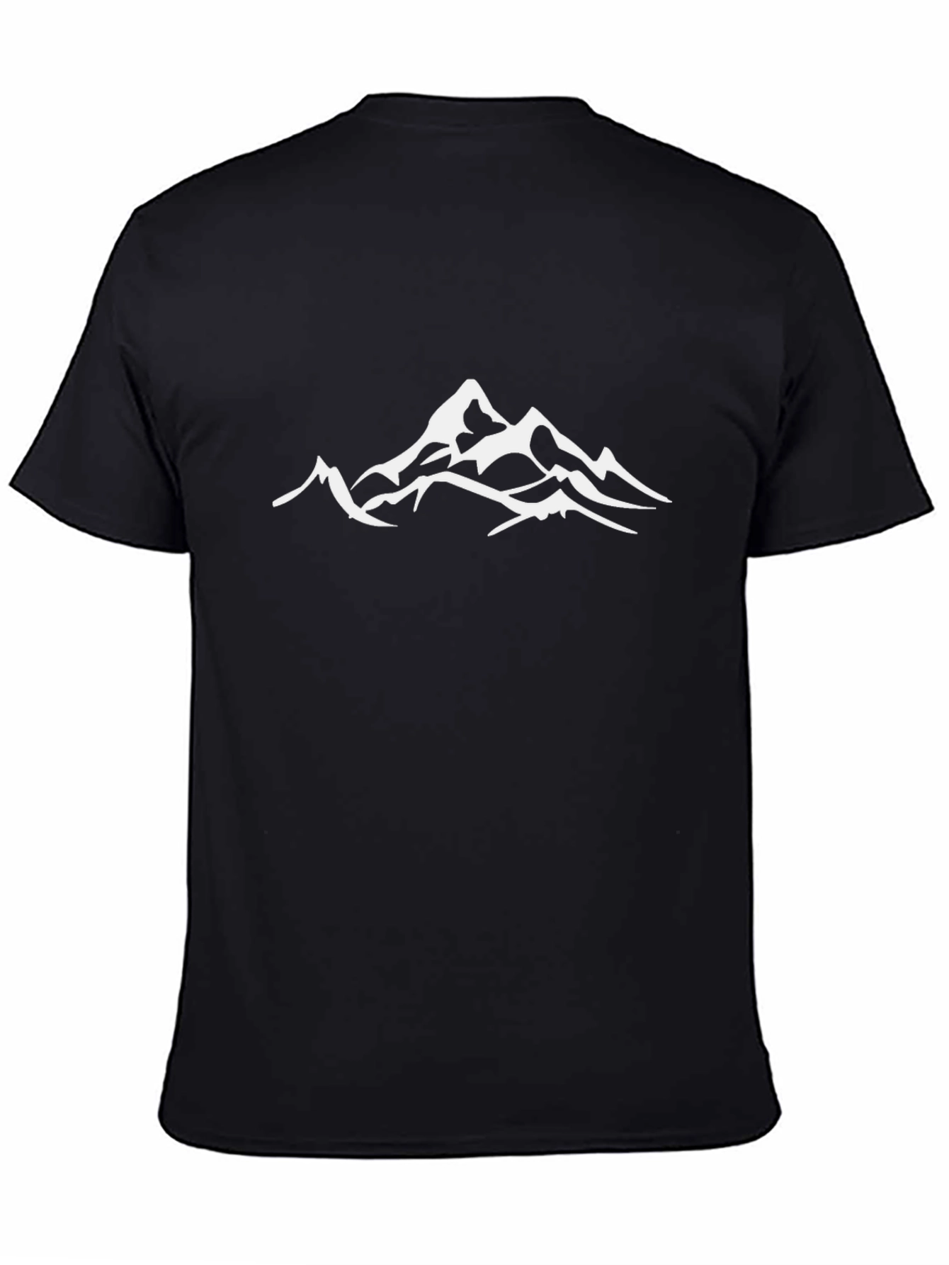 Black T-Shirt with Mountain Peak Graphic