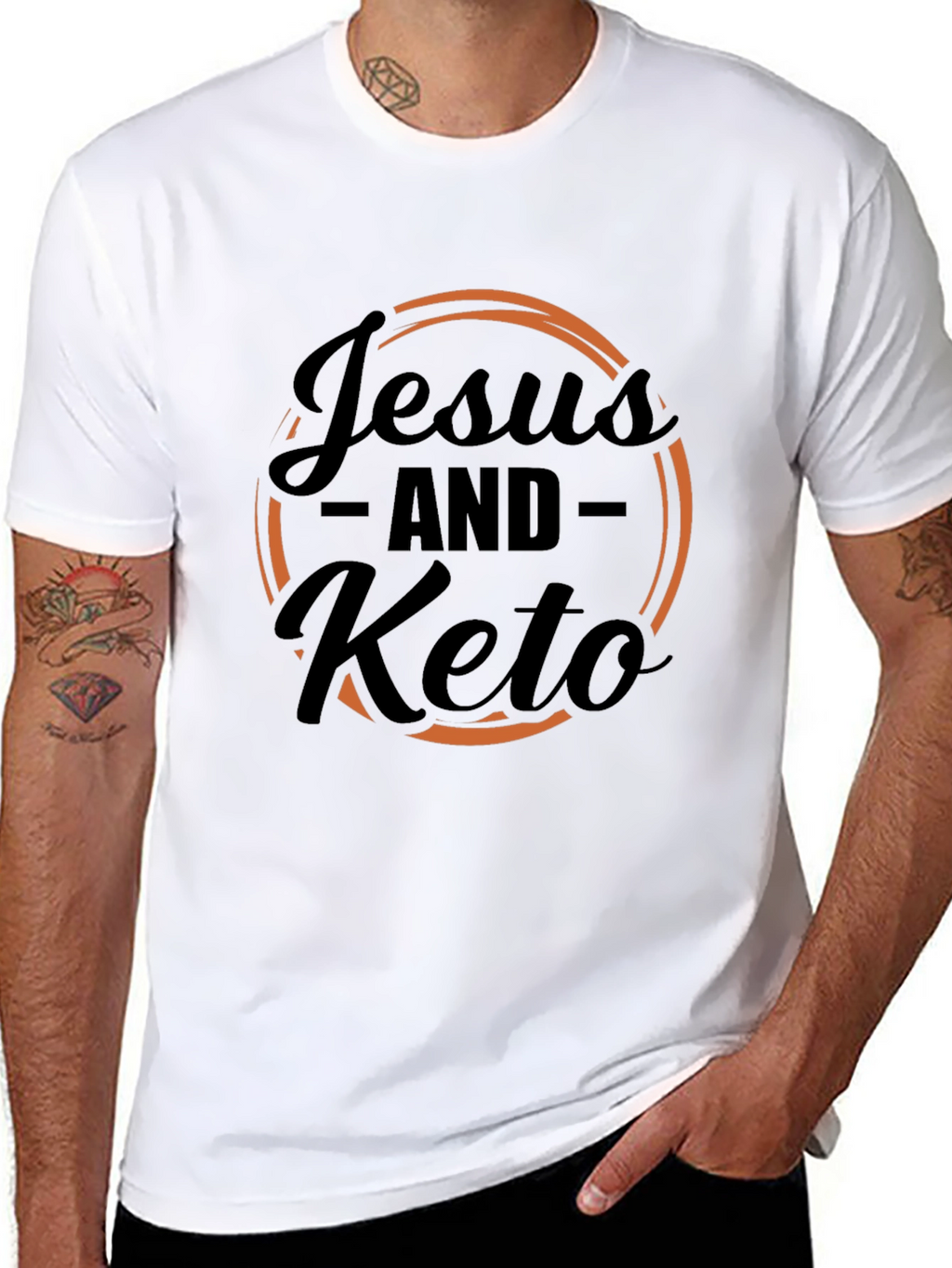 Jesus and Keto Graphic Tee - Black