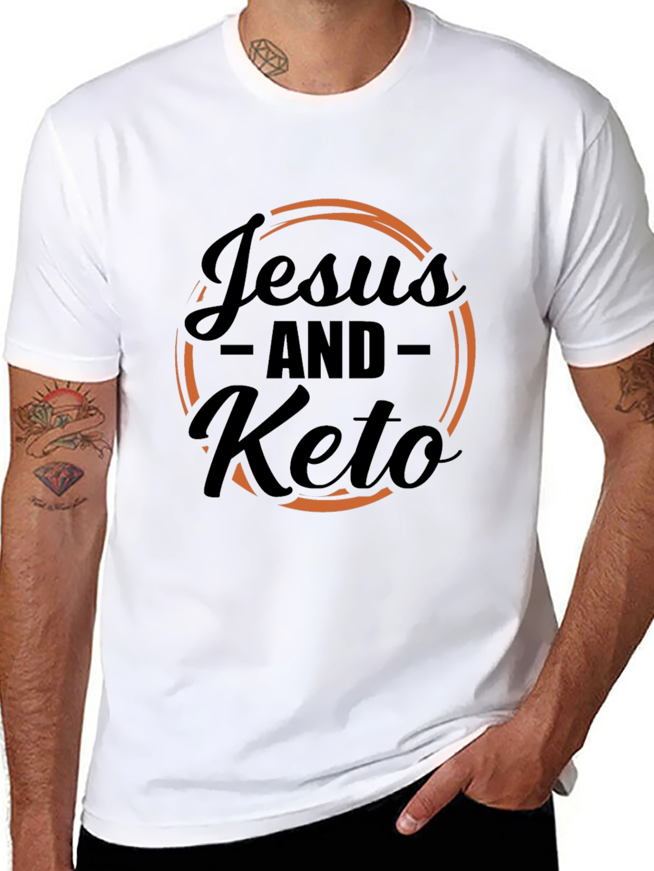 Jesus and Keto Graphic Tee - Black