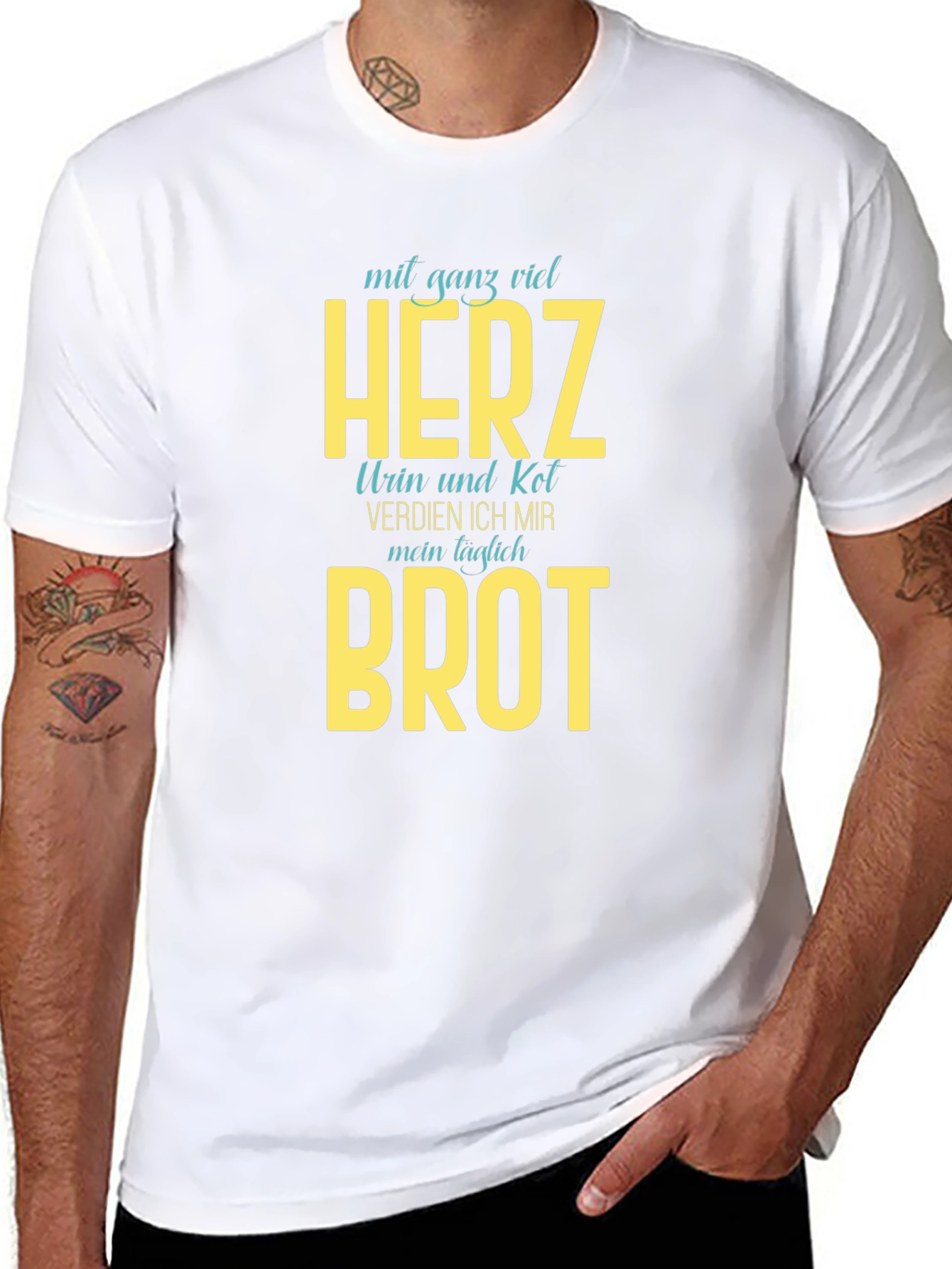 Mens Black T-Shirt with Humorous Graphic Print
