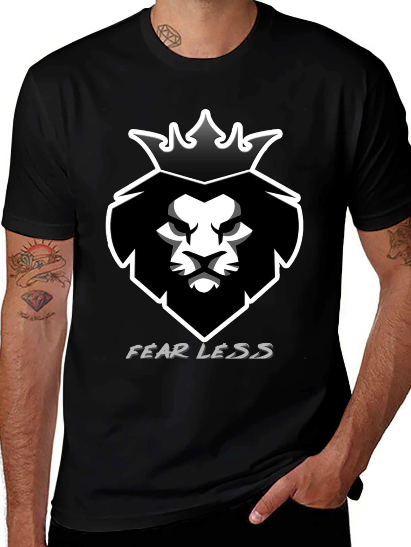 Fearless Lion King Black Graphic Tee