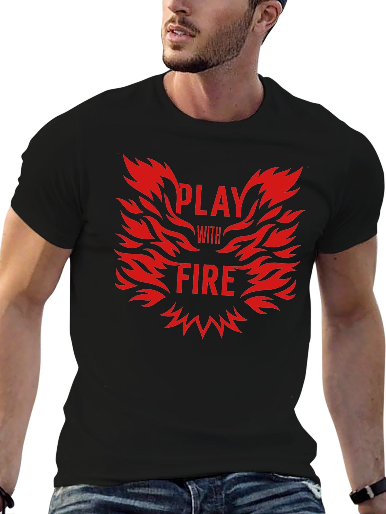 Play With Fire Black Graphic Tee