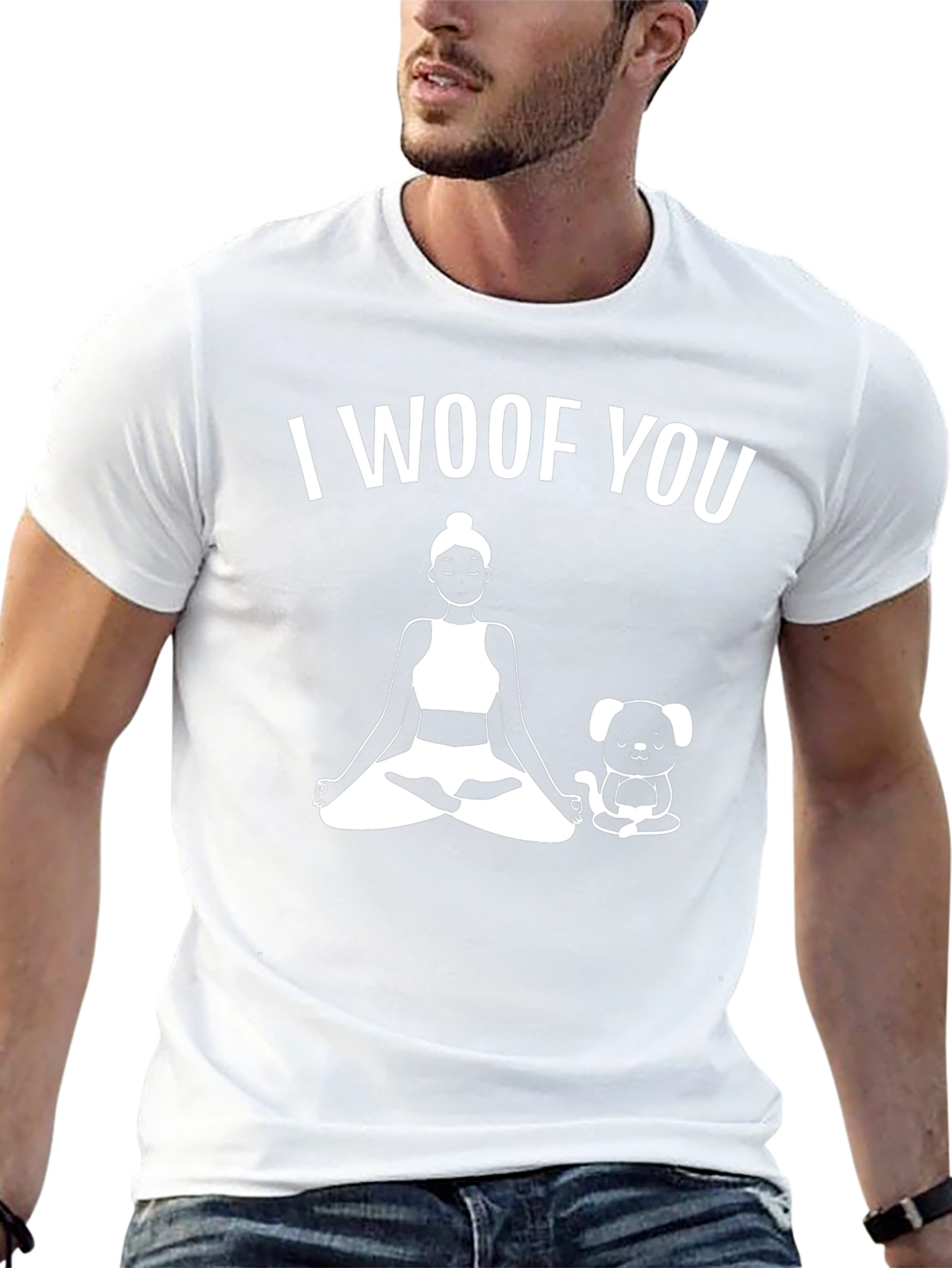 I Woof You Yoga Dog Lover Black T-Shirt