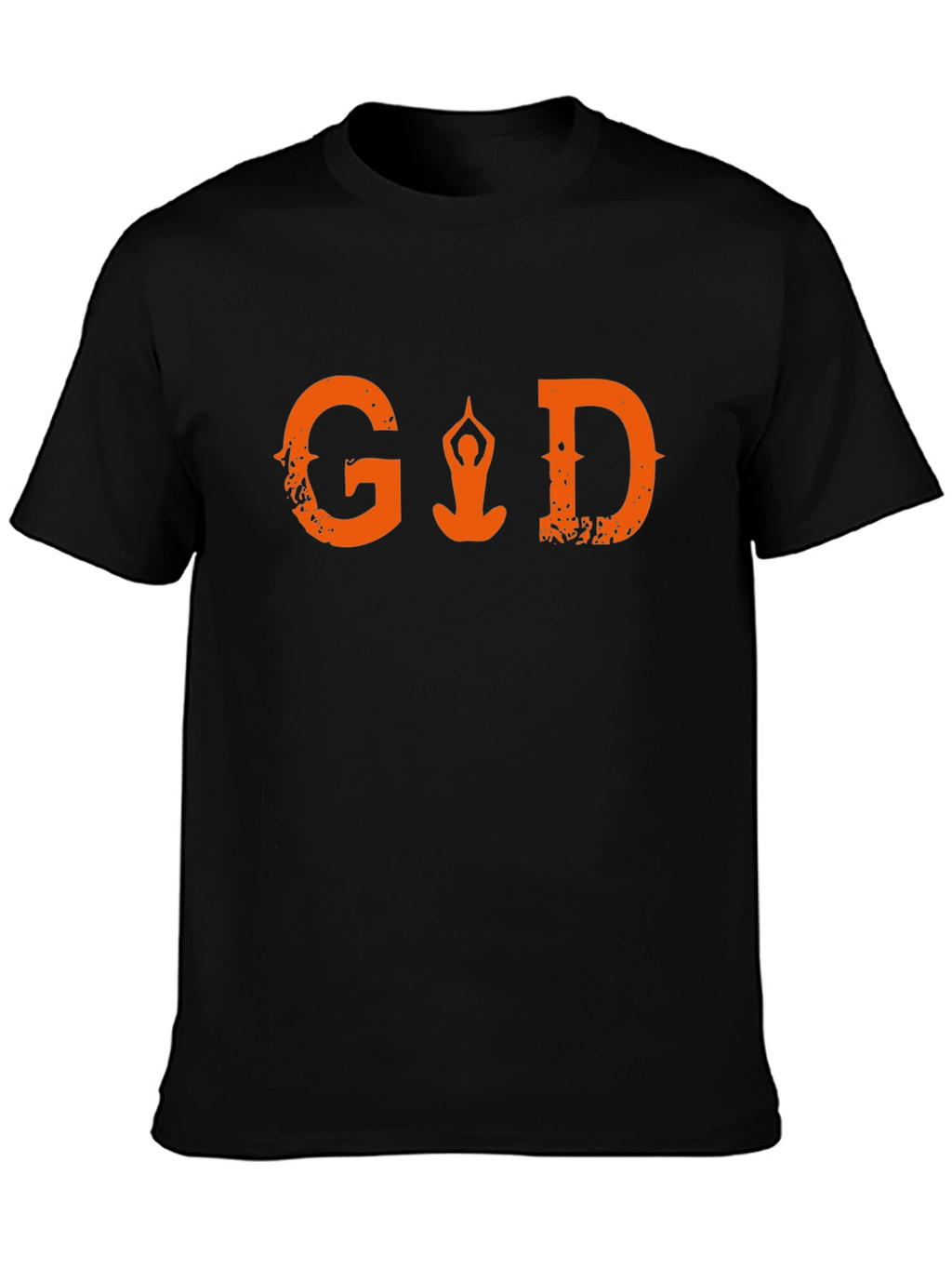 Yoga Meditation Graphic Print T-Shirt - Black