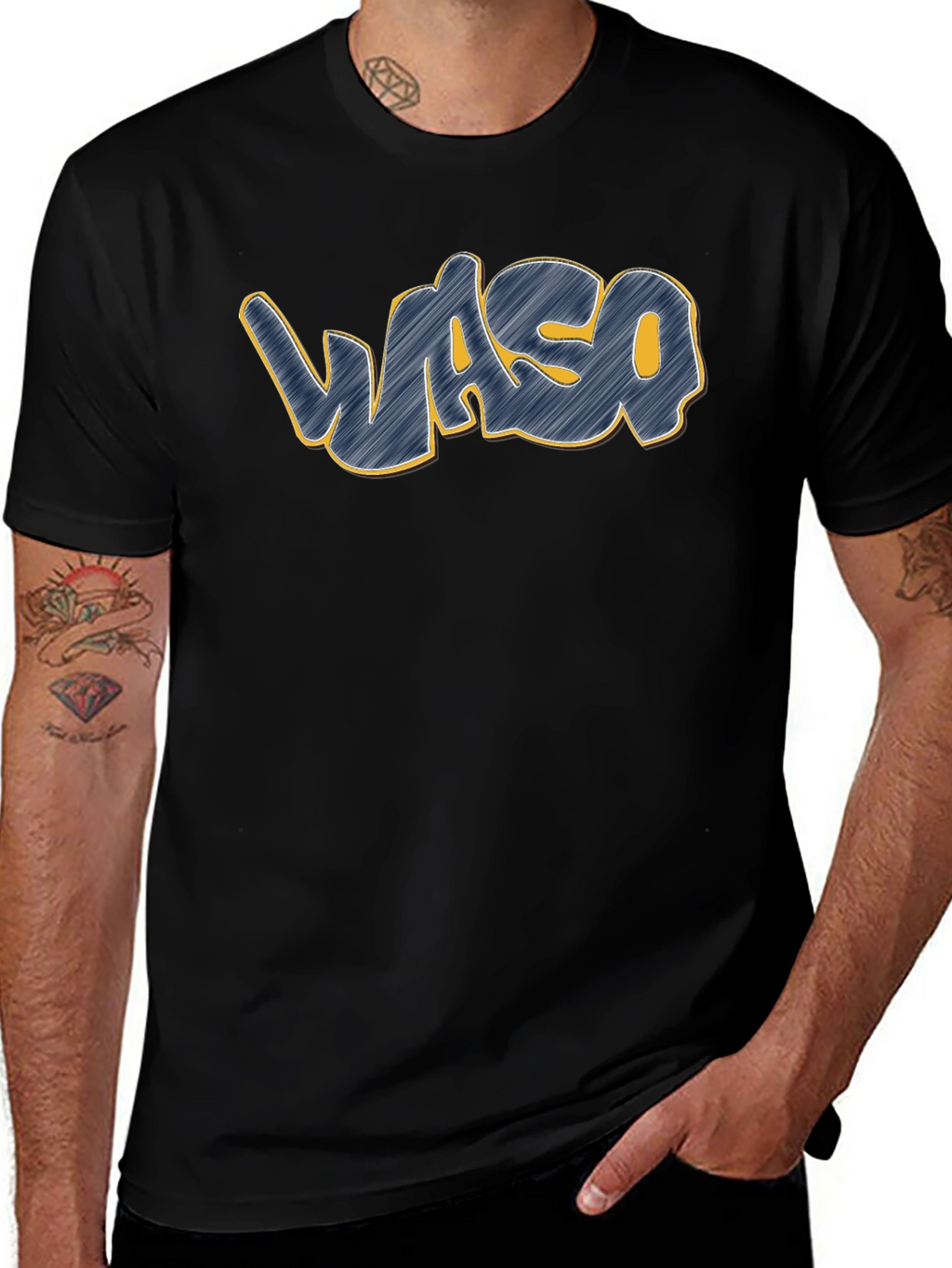 Waso Graphic T-Shirt - Casual Crew Neck Tee