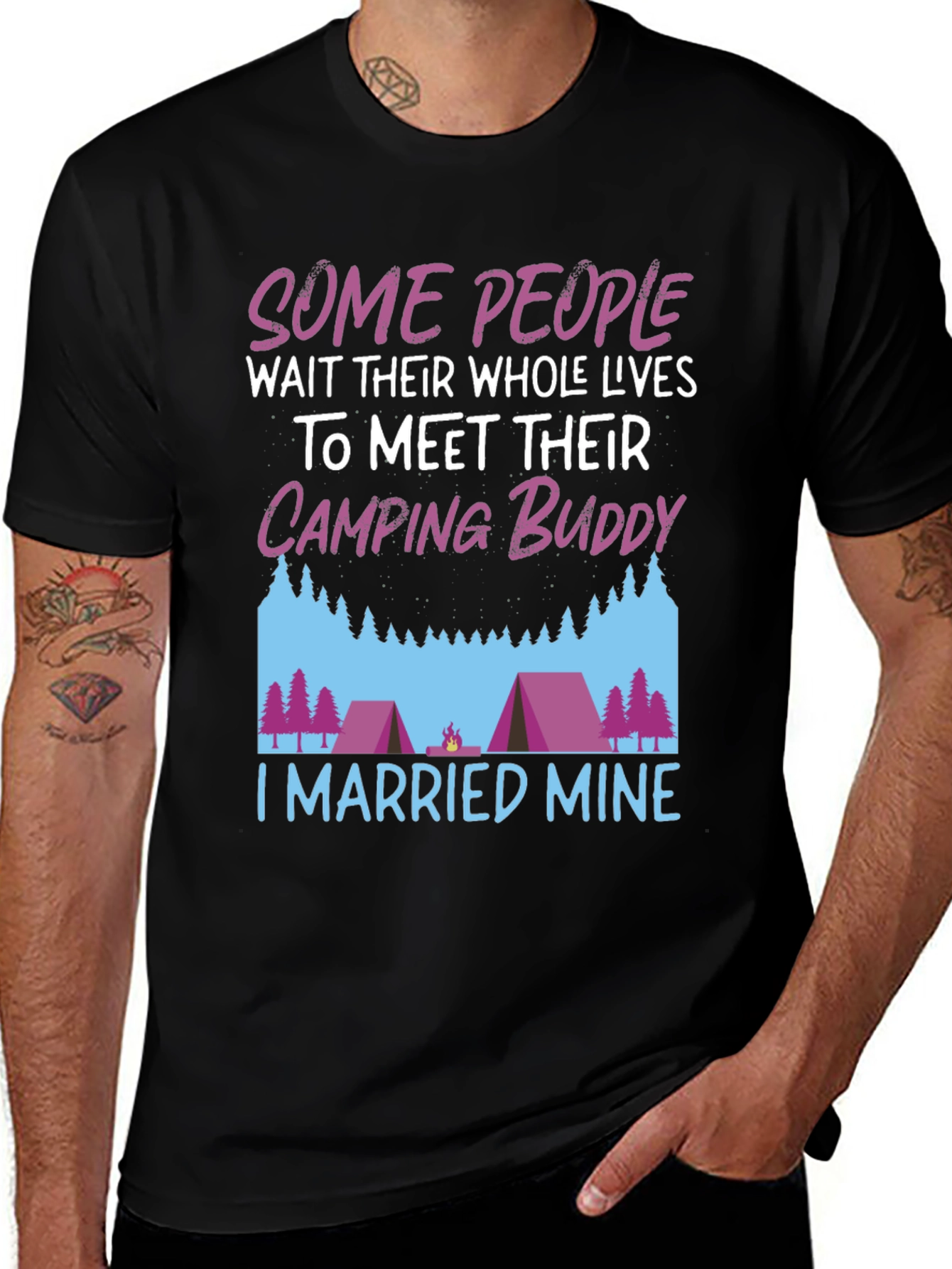 Camping Buddy Married T-Shirt