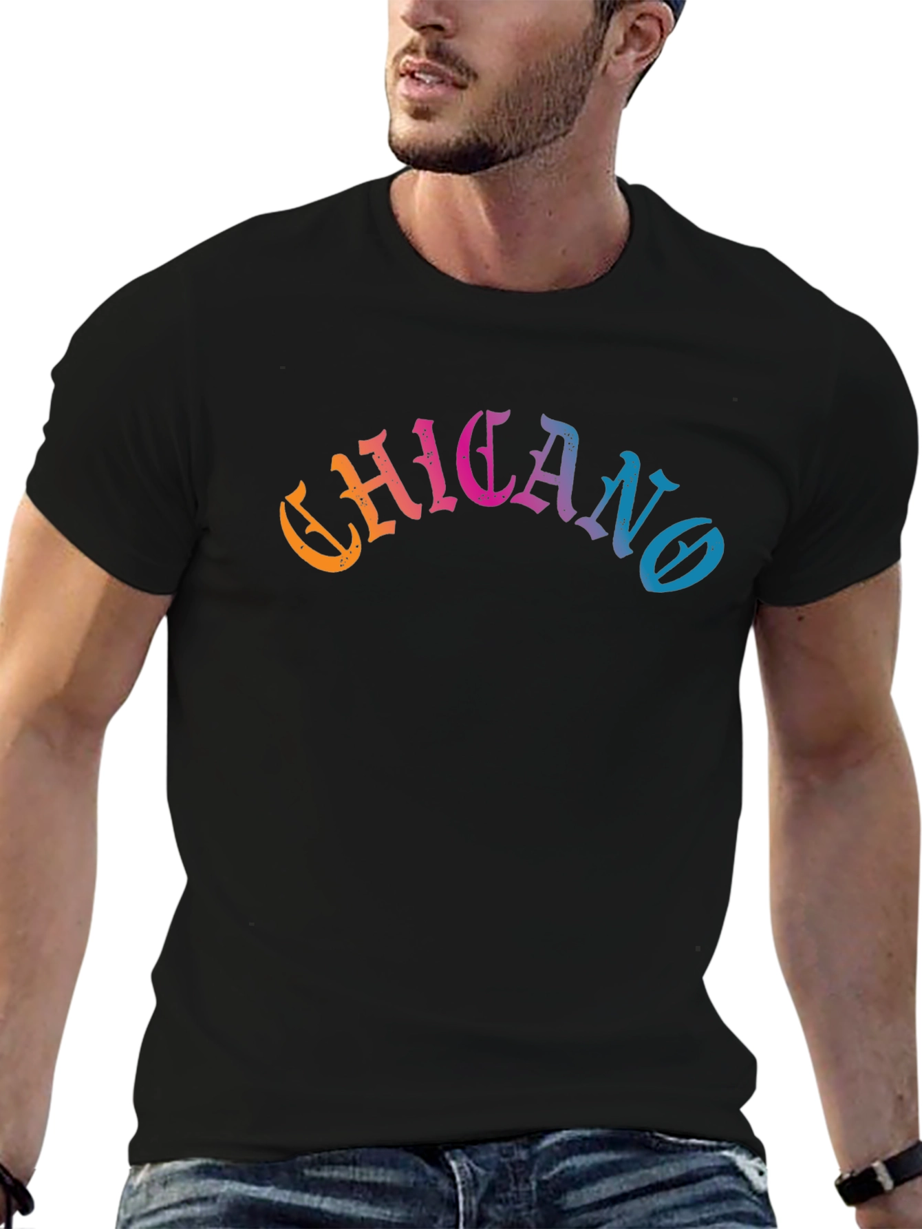 Chicano Graphic Tee - Black Cotton Blend T-Shirt
