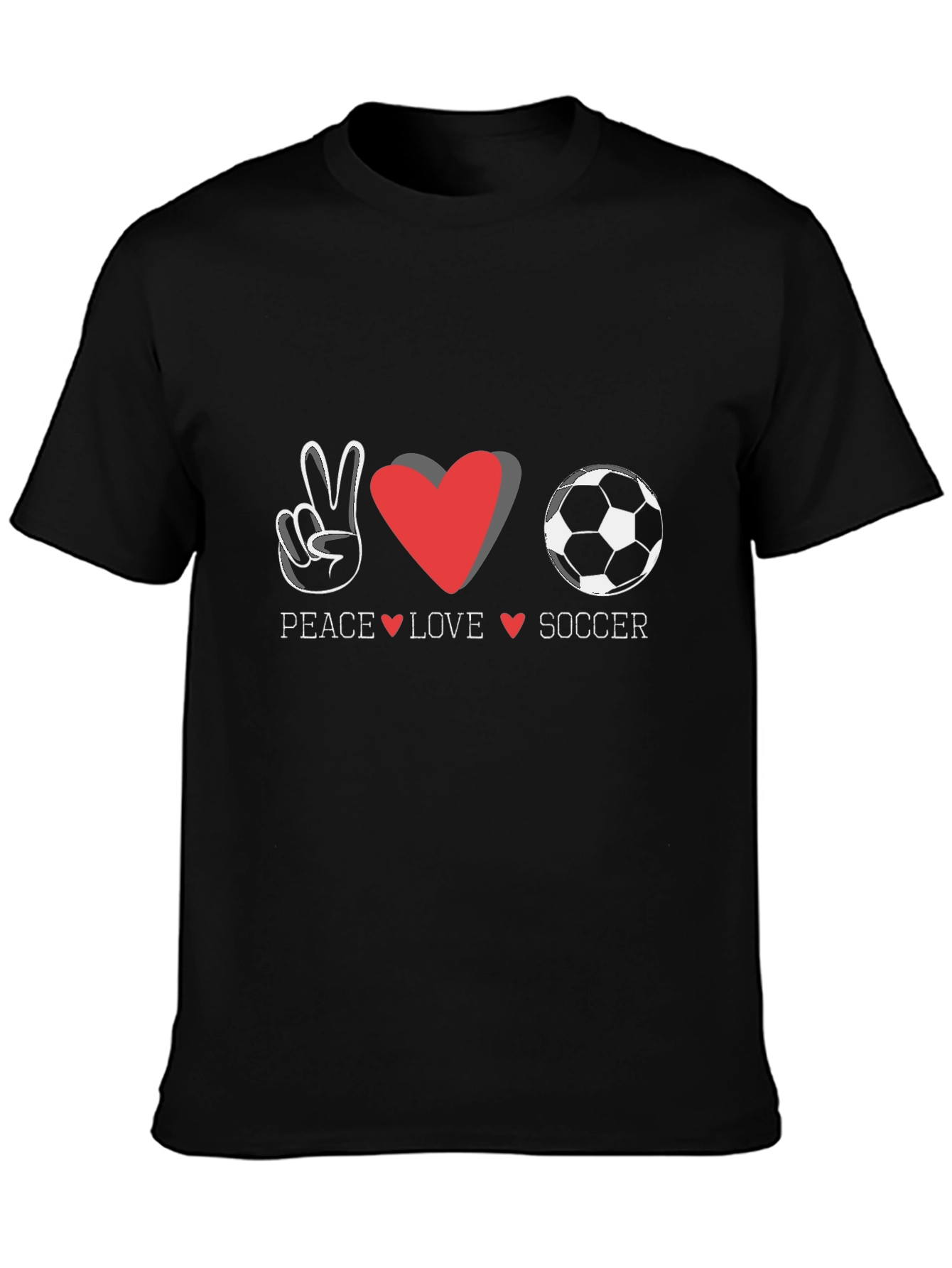 Peace Love Soccer Graphic T-Shirt