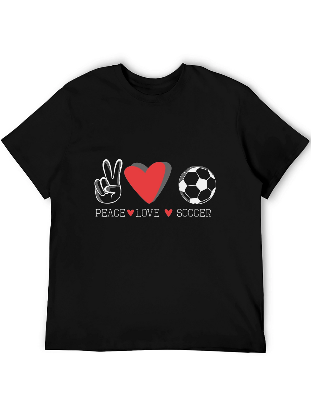 Peace Love Soccer Graphic T-Shirt