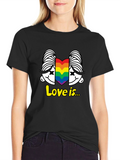 Love Is T-Shirt LGBT Pride Tee Rainbow Heart