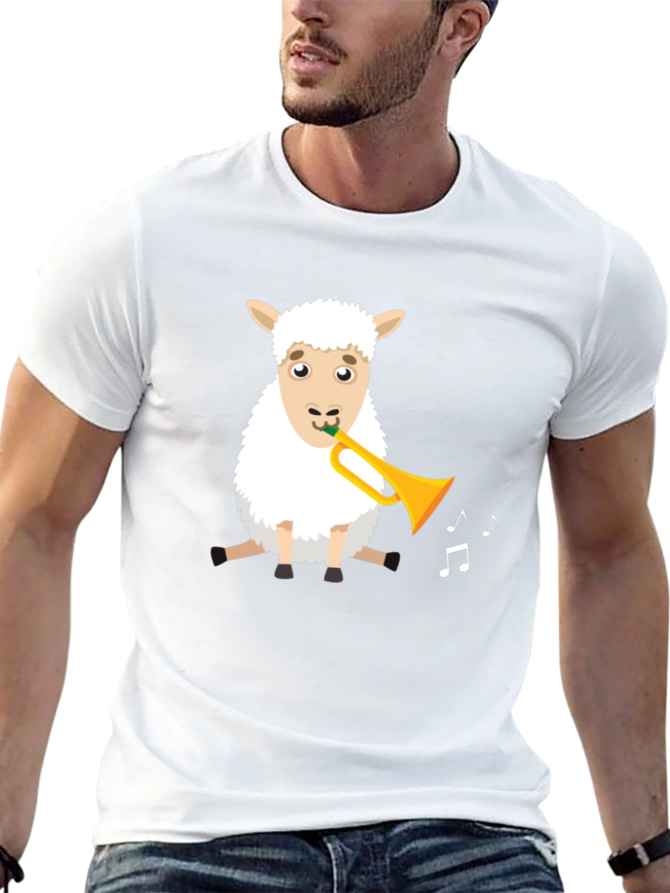 Sheep Trumpet T-Shirt - Fun Animal Tee