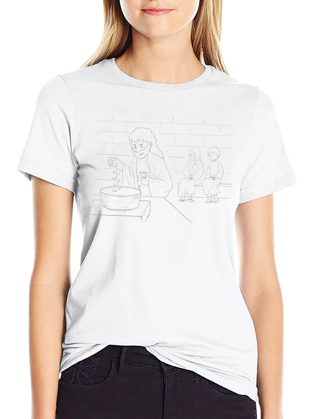 Cartoon Style Graphic Black T-Shirt