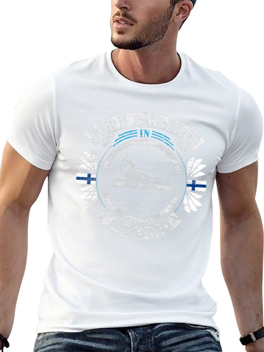 Finland Born and Bred Black T-Shirt