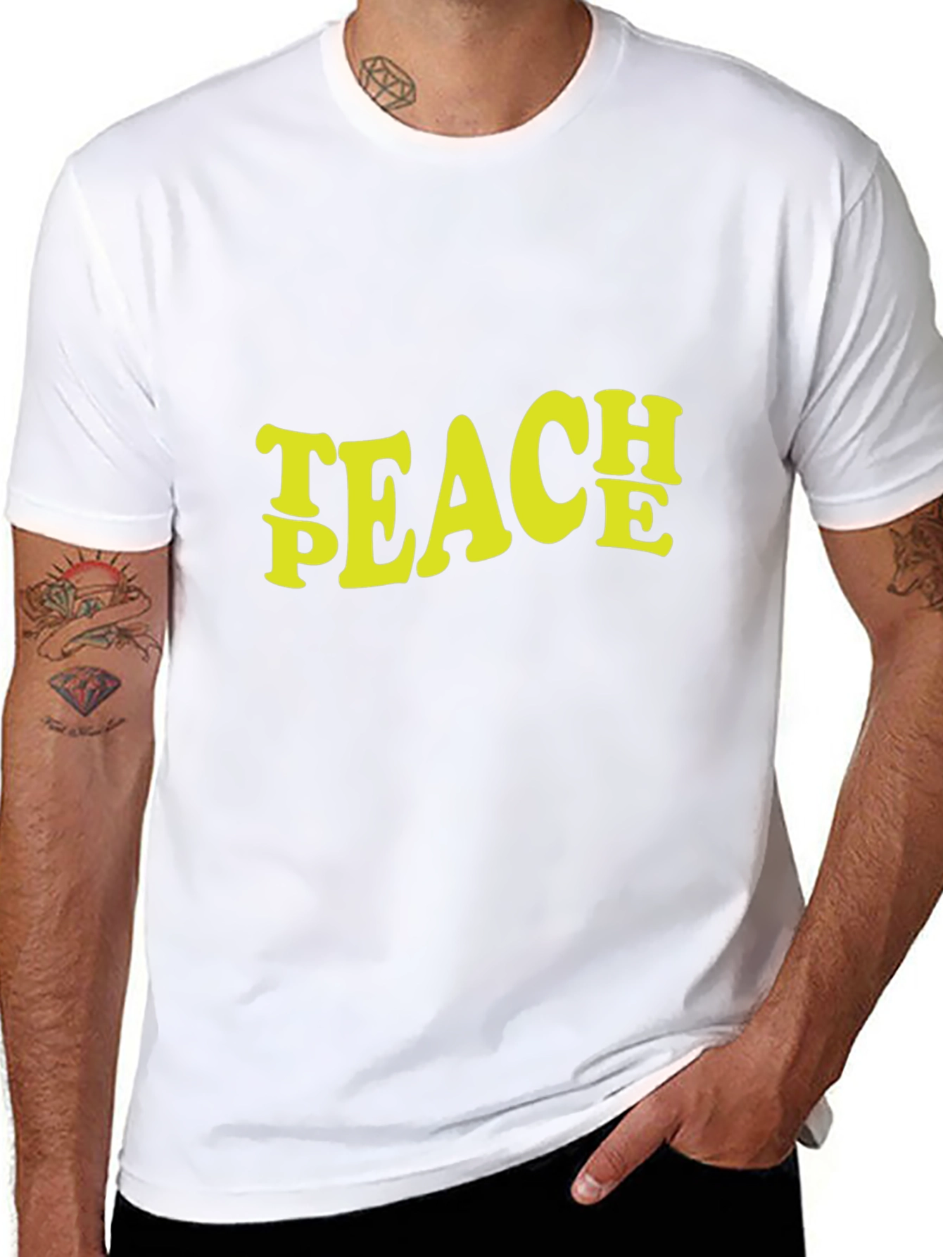 Teach Peace Graphic Tee - Retro Style