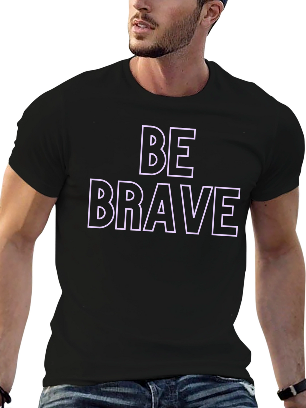 Be Brave Graphic Print Crew Neck T-Shirt