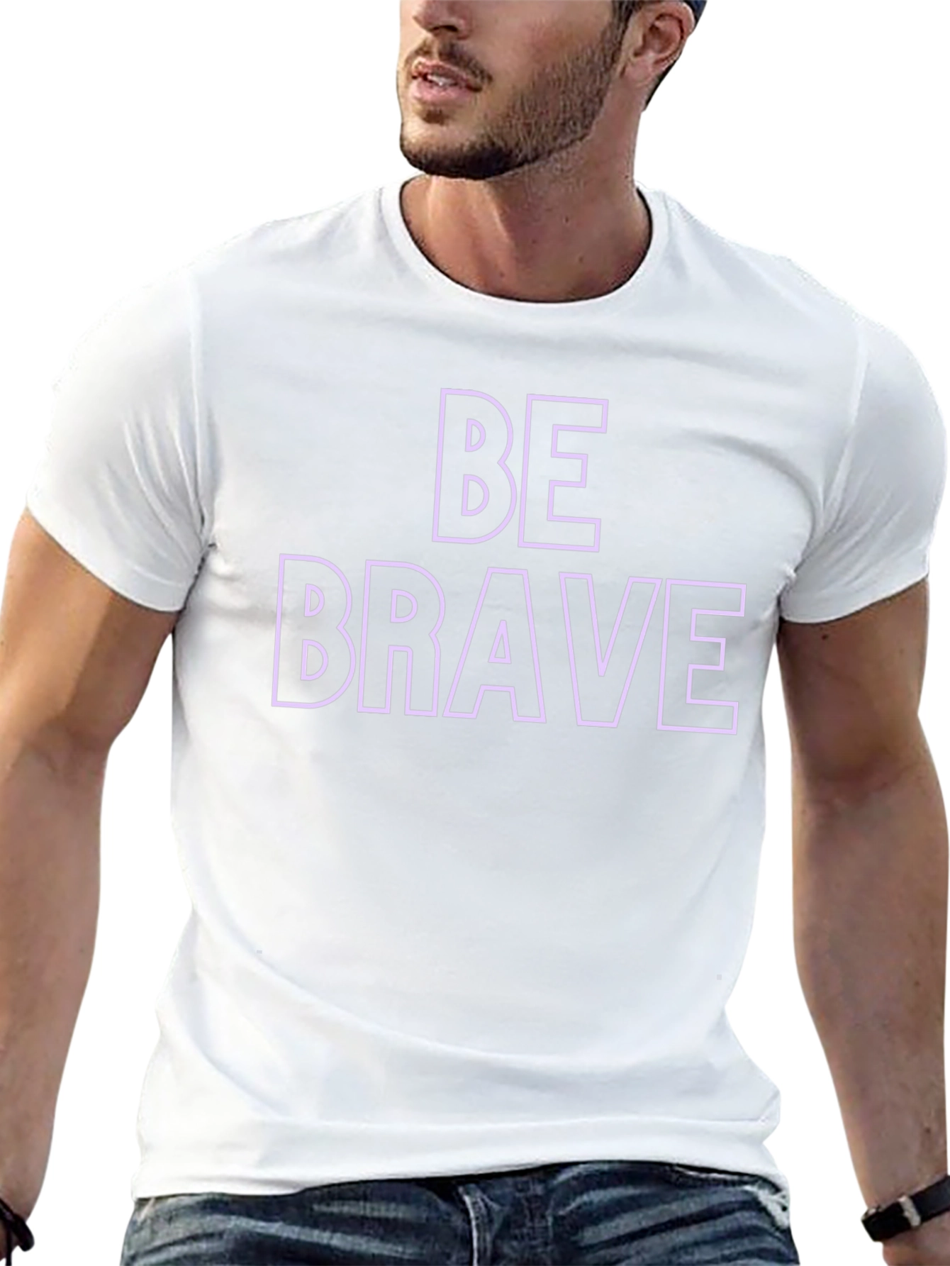 Be Brave Graphic Print Crew Neck T-Shirt