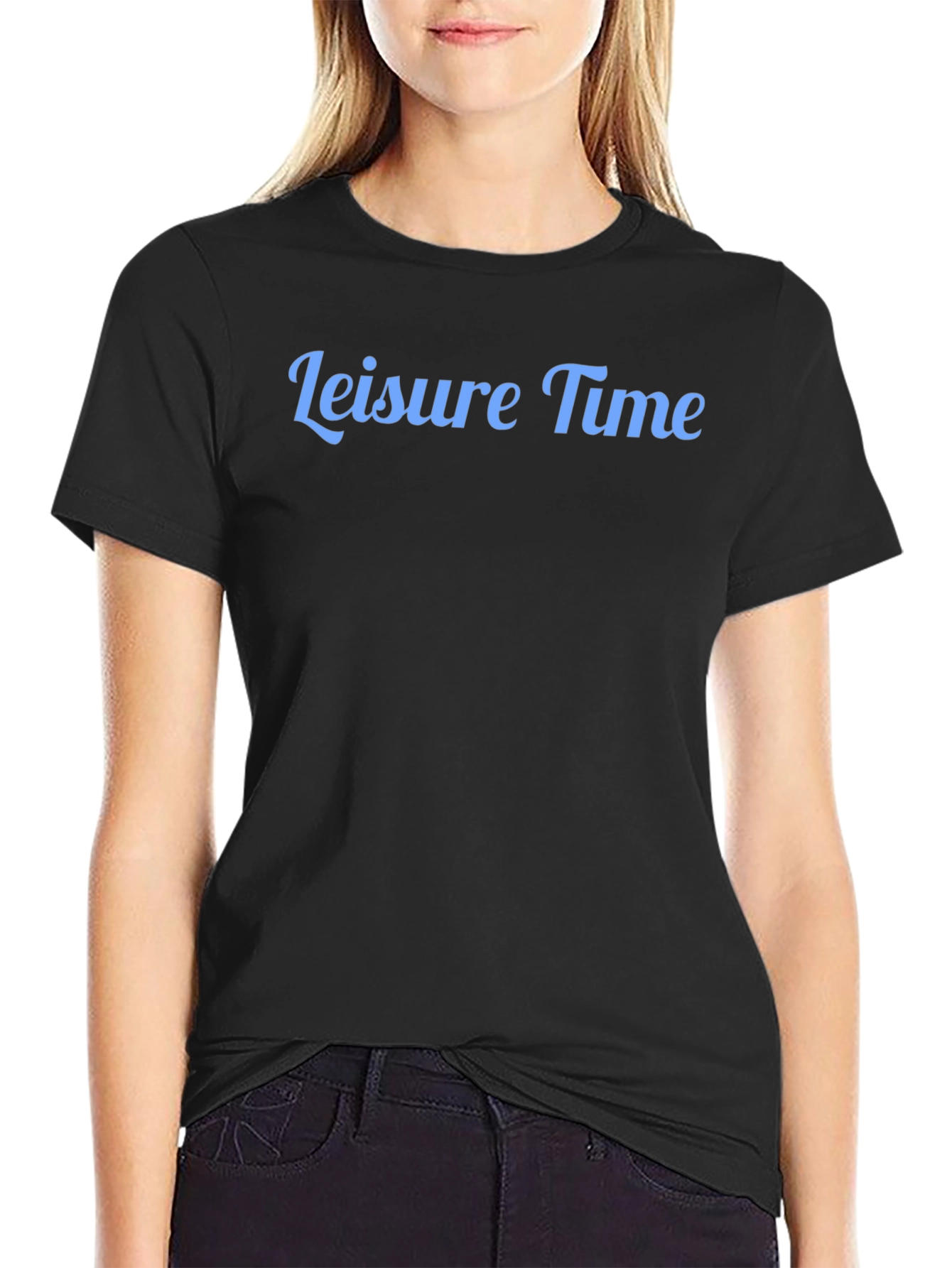 Leisure Time Graphic Tee - Black Casual Comfort