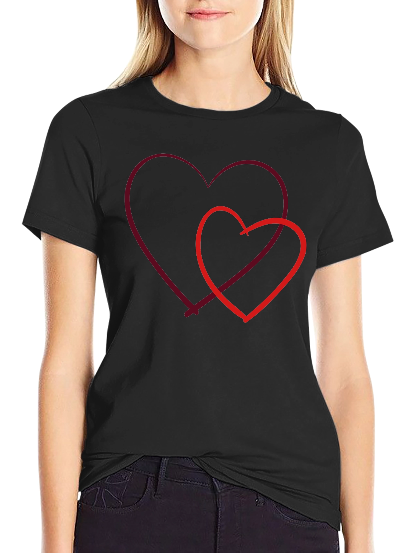 Heart Graphic Black T-Shirt - Love & Style