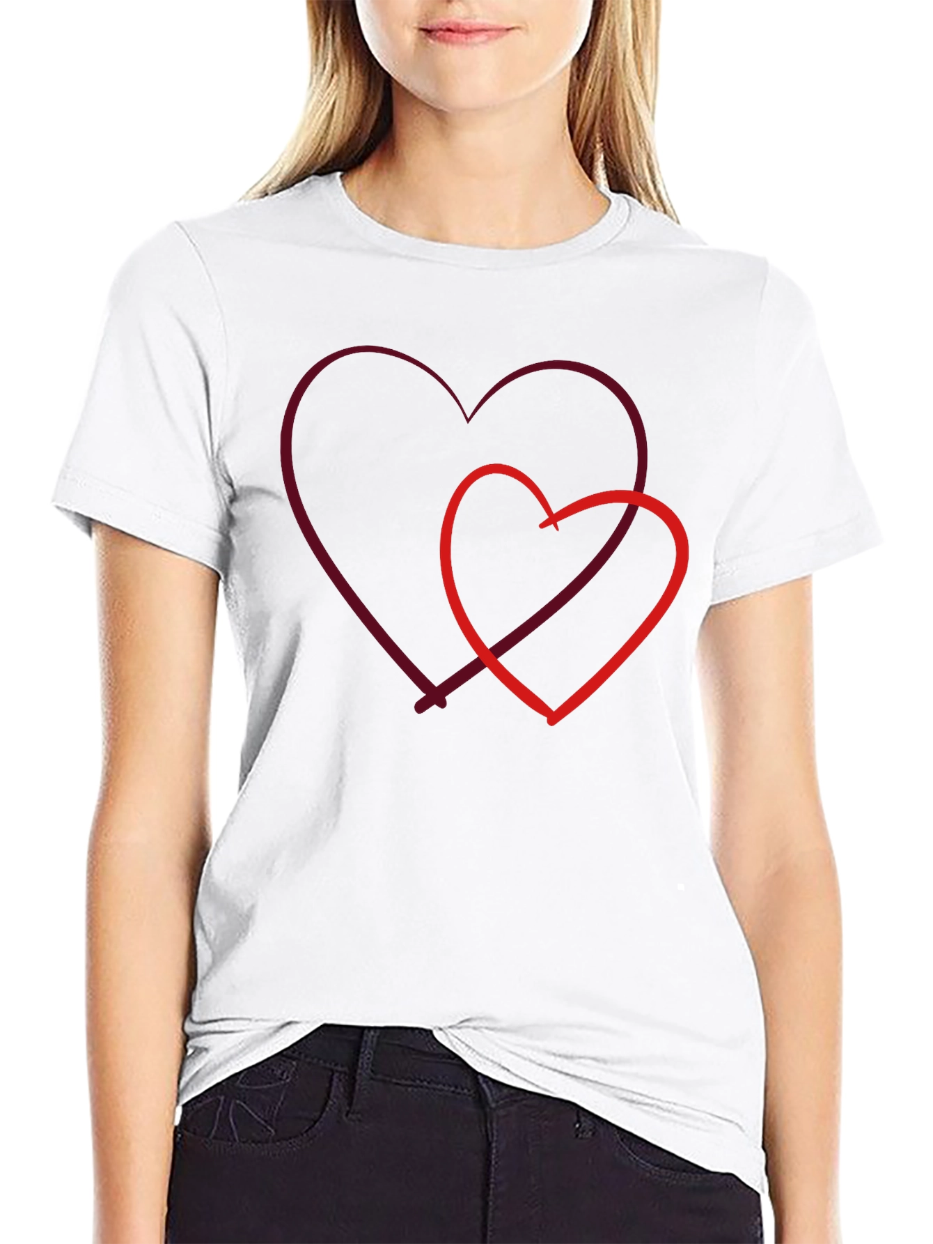 Heart Graphic Black T-Shirt - Love & Style