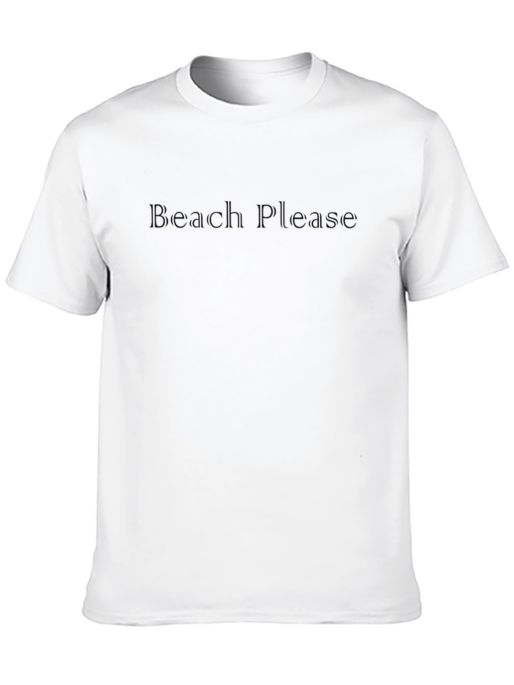 Beach Please Black Crew Neck T-Shirt