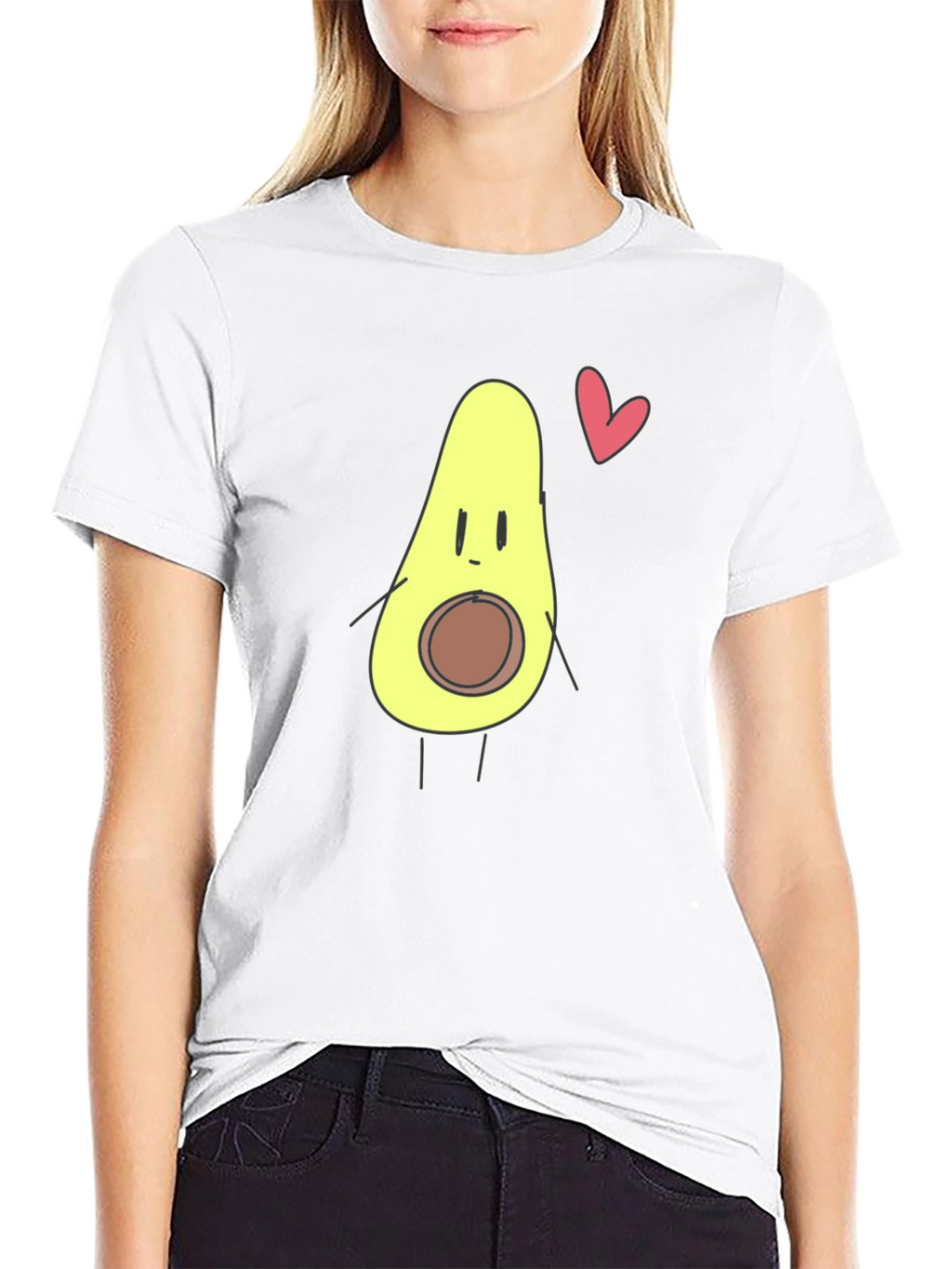Avocado Heart Graphic Tee - Cute & Casual