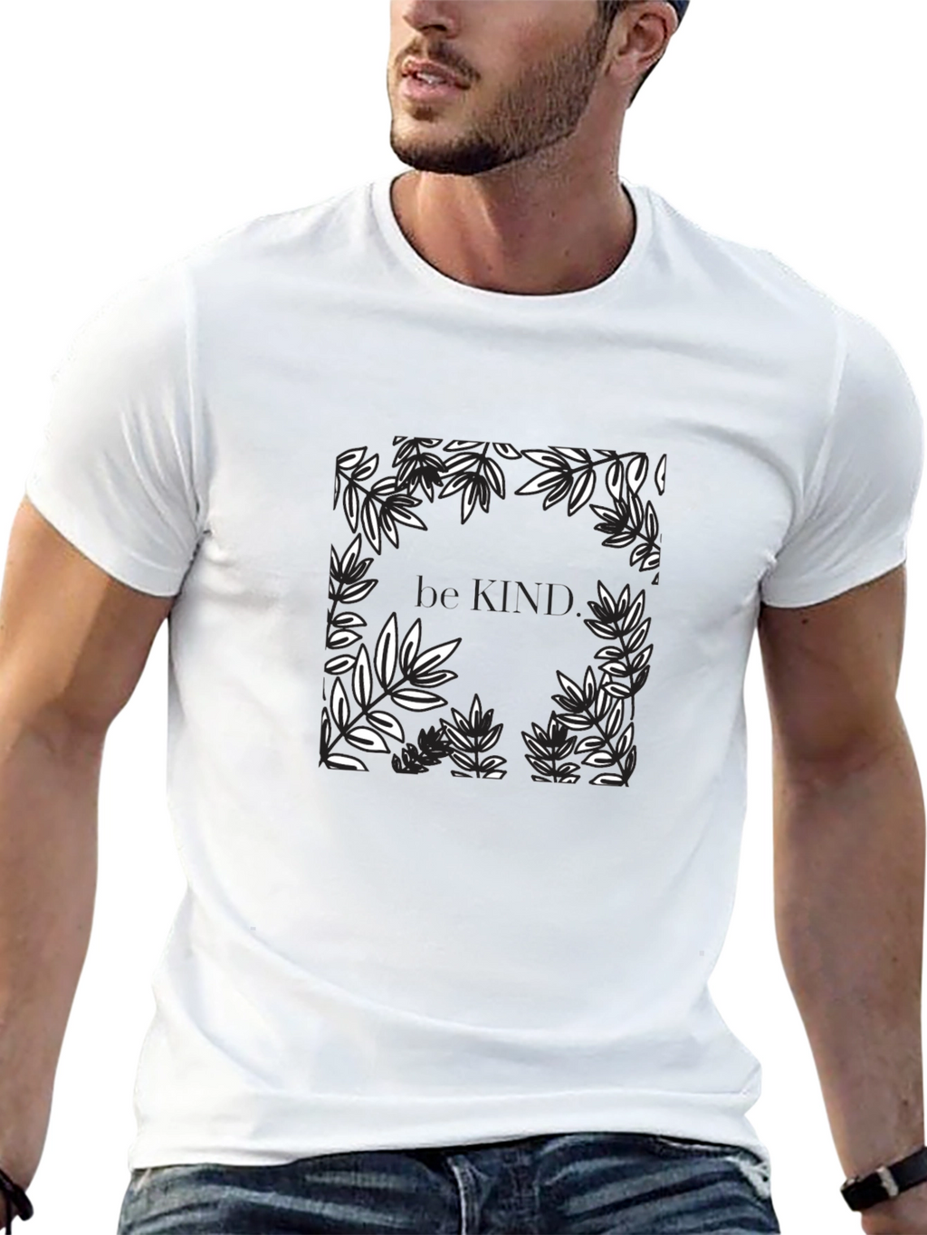 Be Kind Floral Graphic Black T-Shirt