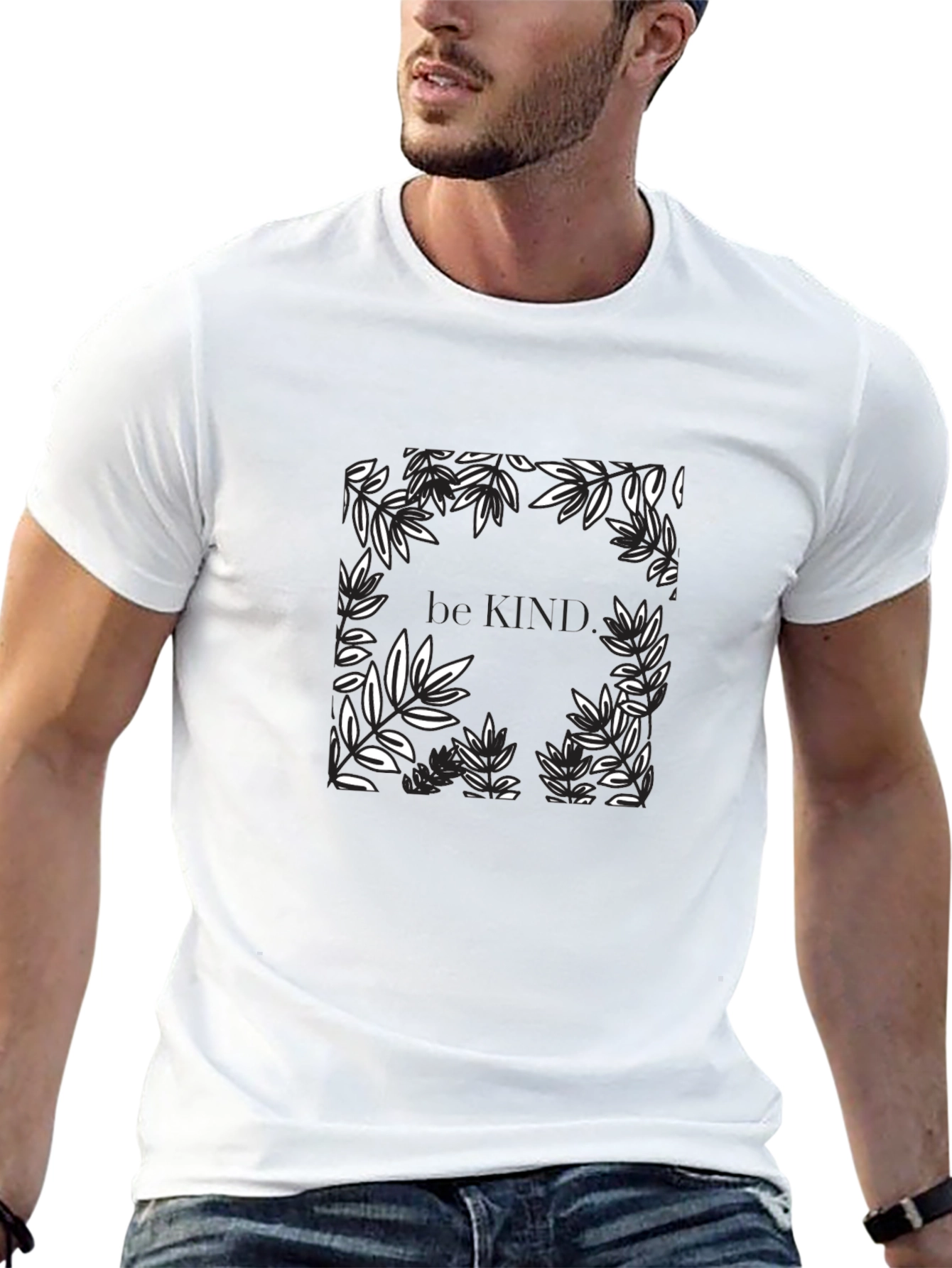Be Kind Floral Graphic Black T-Shirt