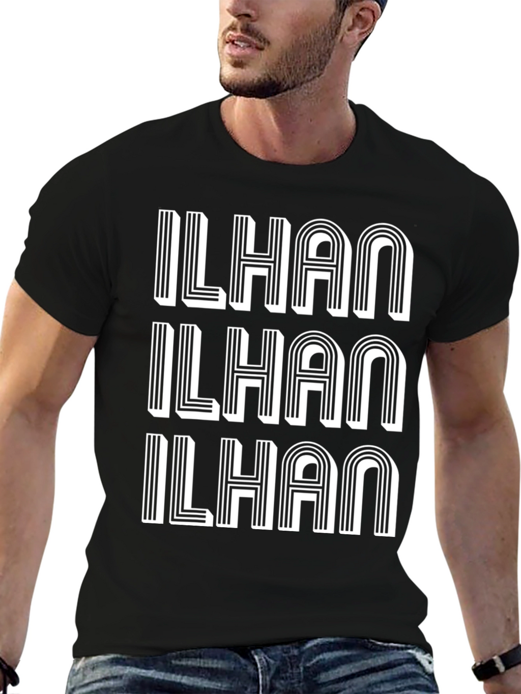 ILHAN Bold Graphic Print T-Shirt