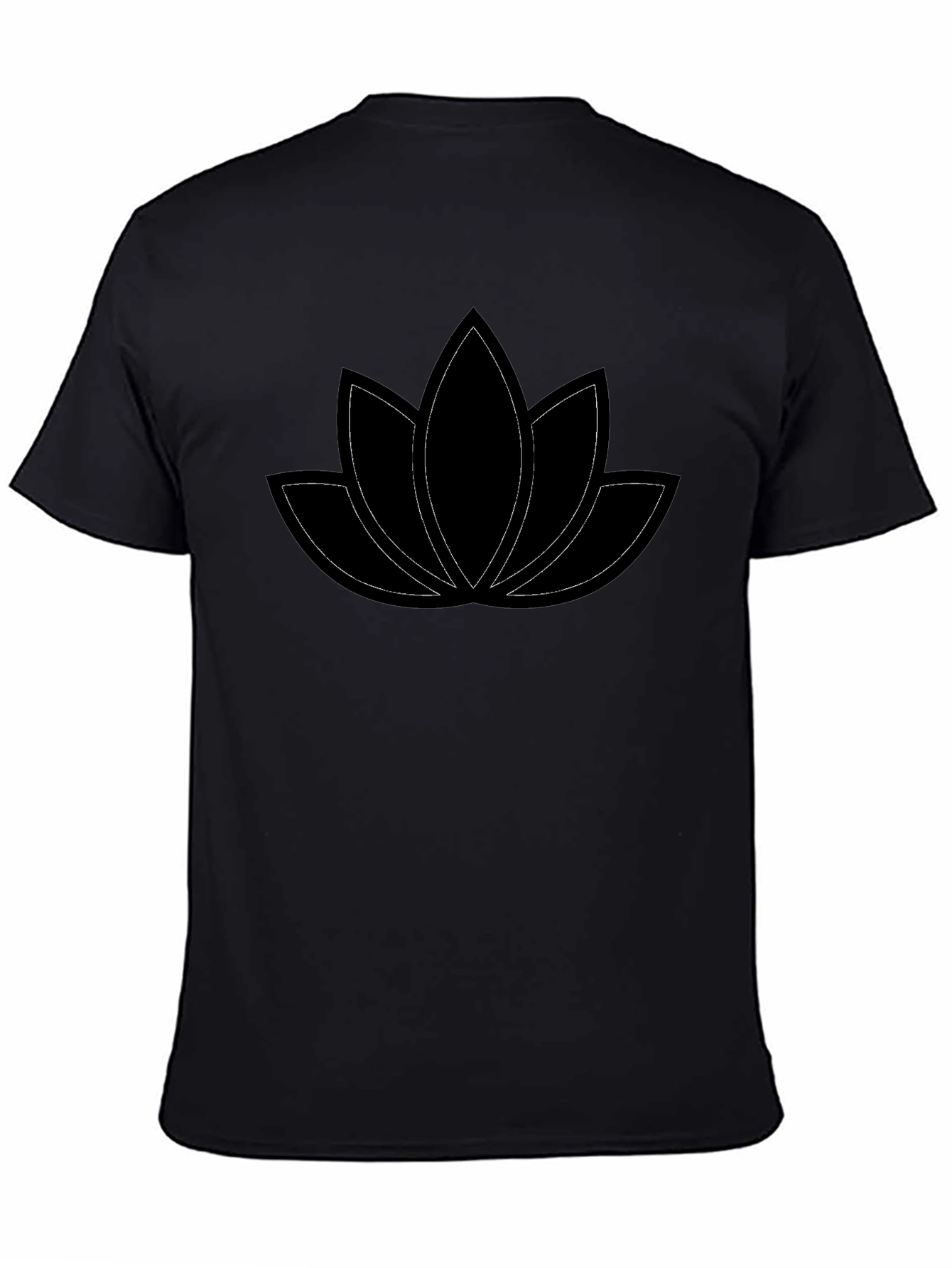 Lotus Flower Graphic Tee - Black Cotton Comfort